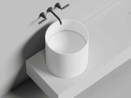 Раковина из литьевого мрамора Salini ARMONIA 130413GF 45х45 накладная цвет белый